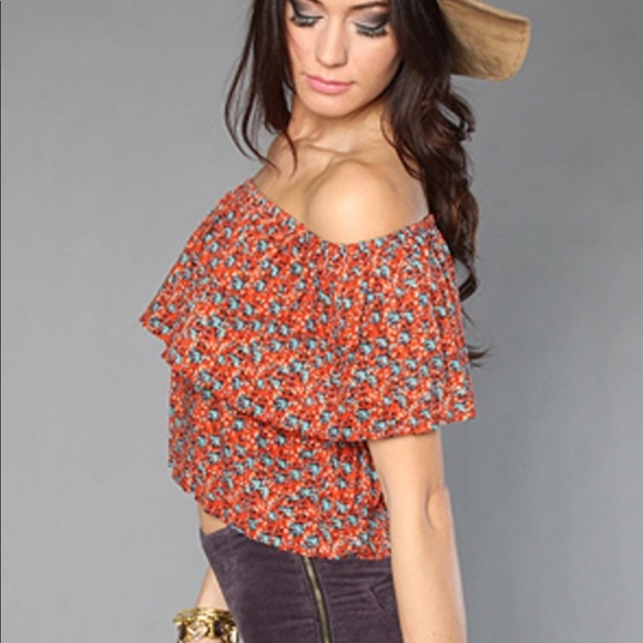 Minkpink off the shoulder Top Sz M - Picture 2 of 3